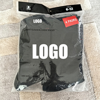 Chaussettes de sport et de basketball Hane de haute qualité, 4 paires, avec semelle en tissu éponge, motif lettres tricotées, technique automne, revers à lettres