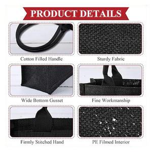 IDEA DE REGALO Bolsas de Mano Promocionales con Logotipo Personalizado para Mujer, Bolsas de Compras de Lujo Reutilizables de Lona de Algodón Impermeable con Logotipo - Product Image 4