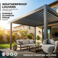 Système de toit à lames orientables rétractable automatique en aluminium pour extérieur, nouveau design, imperméable, cadre robuste avec revêtement en poudre