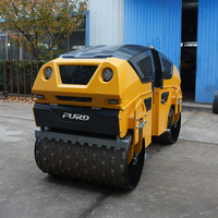 Compacteur routier vibrant à double tambour télécommandé de 1,3 tonne, moteur diesel, pour travaux de construction lourde