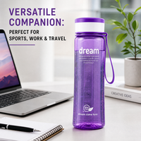 Bouteilles d'eau de sport avec couvercle sans BPA 1000 ml, design durable, hydratation rapide et facile pour la salle de sport et les activités de plein air, cordon inclus