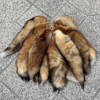 Porte-clés de luxe en véritable fourrure de renard, grande queue moelleuse en fourrure de renard argenté authentique, breloque de sac pour sacs à main, accessoires de cosplay, vente en gros