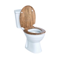 Siège de toilette imprimé sur 3 côtés, couvercle de toilette à fermeture douce avec charnières à dégagement rapide, siège de toilette décoratif en forme de O pour salle de bain