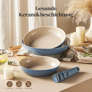 Poêle à frire de haute qualité avec revêtement antiadhésif, poignée en bakélite détachable, fond à induction, ensemble de poêles à frire forgées - Product Image 5