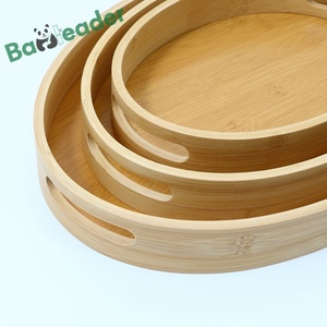 Bán Buôn Tre Gỗ Hình Bầu Dục Phục Vụ Khay Với Hai Tay Cầm Đa-Kích Thước Thực Phẩm Lưu Trữ Đĩa Cho Trà Cà Phê Đồ Uống Trong Phòng Khách - Product Image 4