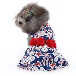 Fashion Small Pet Accessories Dog Clothes Flower Summer Pet Skirt Party Dog Apparel Cheap
