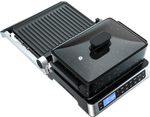 Plancha Eléctrica de Contacto Sin Humo para 4 Rebanadas, Tostadora Antiadherente, Máquina para Hacer Sándwiches y Waffles, Prensa para Paninis Digital Portátil para Interiores - Product Image 5