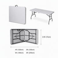 Table en plastique portable blanche de qualité supérieure pour la restauration, les mariages, les restaurants, les hôtels au Canada et aux États-Unis, fabriquée en Chine (Ningbo), 6 pieds (180 cm), robuste, en HDPE, usage commercial