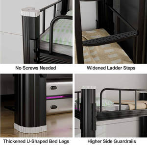 Двухъярусная кровать из цельного металла с армированным каркасом с порошковым покрытием - Product Image 3