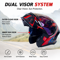 Casque de moto rabattable, coque ABS homologuée DOT, taille S-XXL, motocross toutes saisons pour les motards adultes avec lentille anti-buée