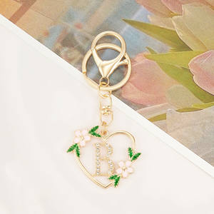 <span class=keywords><strong>Ora</strong></span> stile amore strass alfabeto inglese scintillante diamante zaino Charm zircone metallo portachiavi - Product Image 2