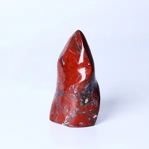 红色碧玉火焰愈合水晶宝石火把架石头批发雕刻天然家居装饰水晶形象民间艺术