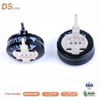 Kapasitor Super Tipe Koin 5.5V 0.1F Resistansi Internal Rendah Kabel Penyambung PCB Mount 9.5x14.1x4.5mm untuk Cadangan RTC Dash Cam
