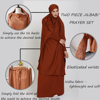Gaun Satin satu potong untuk wanita gaun Muslim Jubah Lebaran doa Khimar sederhana Hijab Abaya Burqa Musulman Dubai Jilbab manufaktur