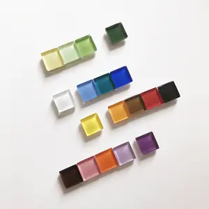 Aimant de réfrigérateur magnétique en verre Simple à la mode corée Ins carrés aimants de réfrigérateur à bonbons colorés