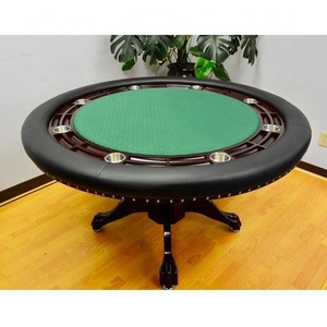<span class=keywords><strong>Table</strong></span> de <span class=keywords><strong>poker</strong></span> <span class=keywords><strong>ronde</strong></span> professionnelle de luxe de 52 pouces avec pieds en bois massif - Product Image 6