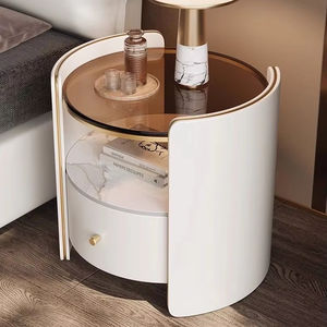 Table de <span class=keywords><strong>Chevet</strong></span> <span class=keywords><strong>Scandinave</strong></span> Moderne Simple de Luxe, Meuble de Rangement en Bois Massif et Panneau Rocher pour Chambre à Coucher - Product Image 4