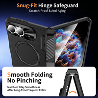 Étui magnétique pour iPhone Duo, ultra pliable avec support caché intégré, protection d'écran HD intégrée, protection de la charnière, coque de téléphone antichoc