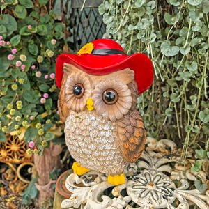 Sınır Ötesi Popüler Yapay Boyalı Baykuş Süsü Balkon Avlu Bahçe Dekorasyonu Reçine Model Küçük Bahçe Peyzajı - Product Image 3