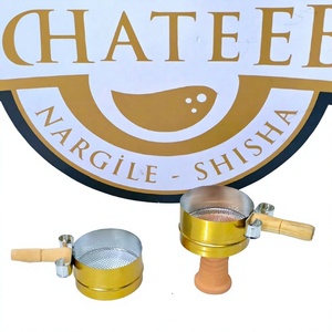 PANTALLA PARA CARBÓN DE HOOKAH PREMIUM CON MANOPLA DE MADERA - Product Image 2