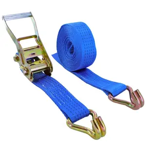 Truck Or Car Cargo Lashing Belt Ratchet Tie Down Straps Trailer Strap Polyester Belt For Cargo Control