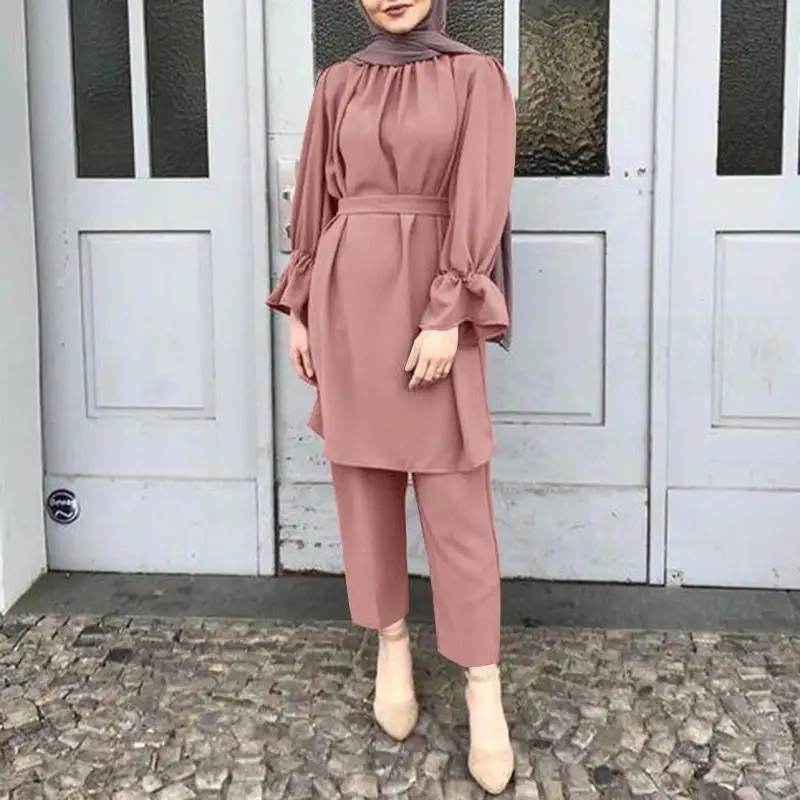 Großhandel türkische Frauen islamische Kleidung muslimische lässige Set Kleidung lässige Damen Kleidung Abaya Set