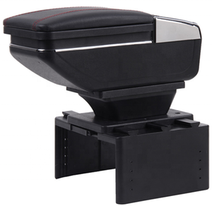 Console per bracciolo centrale in pelle sintetica nera portabicchieri universale per <span class=keywords><strong>auto</strong></span> senza USB elegante e pratico - Product Image 2