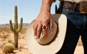 خاتم من حجر العقيق الأحمر الداكن الأمريكي، إحساس فاخر وراقي، خاتم ذهبي للسبابة، خاتم من العقيق - Product Image 3