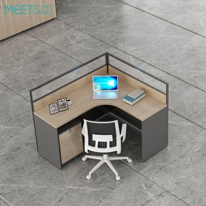 High Quality E1 MDF <b>Computer</b> Table 4-Person Modern <b>Office</b> Workstation Partition Extendable Call Center Cubicles Workshop Metal - Product Image 6
