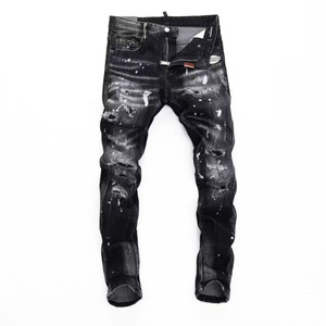 Jean Homme Slim Fit Taille Haute Jambe Droite Effet Vieilli Marque Designer Écologique Nouvelle Collection Haute Qualité - Product Image 1
