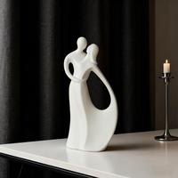 Statues de couple abstraites modernes, sculptures d'amoureux, artisanat en céramique, décoration simple pour l'entrée, la chambre à coucher, la maison, ornement pour la décoration de mariage