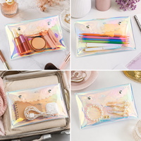 Pochette Cosmétique Transparente Laser pour Femme, Organisateur de Maquillage et Crayons DIY, Trousse de Toilette de Voyage, Mignonne Pochette de Rangement
