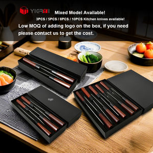 طقم سكاكين الشيف الدمشقية الاحترافية للمطبخ لنزع العظم بشعار مخصص، سكين جزار ياباني مطروق يدويًا بمقبض من خشب الورد المعدني - Product Image 6