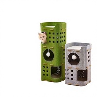Lit pour chat en feutre multi-niveaux toutes saisons universel avec arbre à chat tout-en-un et grotte fermée respirante