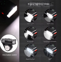 Luz Delantera para Bicicleta LED Súper Brillante de Aleación de Aluminio, Impermeable IP65, Recargable por USB, Iluminación Nocturna