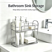 Étagère métallique multifonctionnelle à 2 niveaux pour la cuisine, les pots à épices, les articles de toilette de salle de bain, rangement sur comptoir