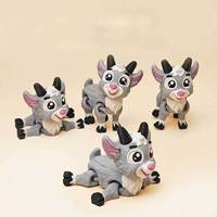 FUSEJOY Nouveauté transfrontalière : Figurine articulée de petit chèvre imprimée en 3D, décoration d'intérieur, jouet de bureau, animal simulé