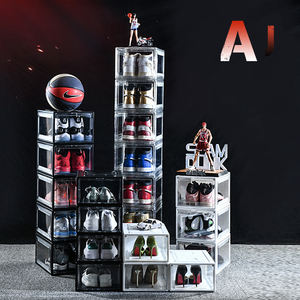 Hoomesweet — boîte de rangement de chaussures, en plastique, à ouverture sur le côté magnétique, transparent et pliable, pour organisateur de basket-ball, Air jordan, à la mode - Product Image 4