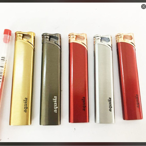 Wholesale Metal Straight Flash Lighter Windproof Refillable Butane Fuel <b>Gas</b> Lighter For Giveaways - Product Image 3