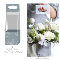 Boîte à fleurs en plastique, a1, lettre, coffrets cadeaux transparents et pliables avec poignées