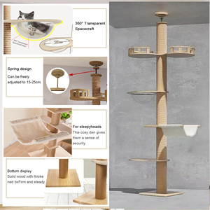Árbol rascador de madera y sisal para gatos, producto mayorista para mascotas - Product Image 6