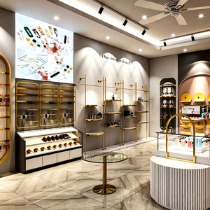 Diseño de Tienda de Belleza de Lujo |   Muebles Modulares para Exhibición, Solución Integral de Acero Inoxidable Dorado y Mármol con LED para Tiendas Minoristas - Product Image 5