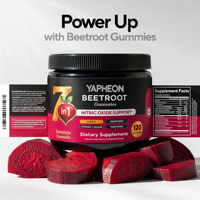 OEM 7-in-1 Rode Biet Gummies met CoQ10, Druivenpitolie, Hawthorn, Vitamine C, B3, B12, Gemengde Bessensmaak, Dagelijkse Circulatie Wellness Gummies