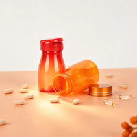 Bouteille en plastique PET de 80 ml de qualité alimentaire personnalisable pour bonbons gélifiés, comprimés de vitamines, capsules, pilules avec bouchon personnalisé, personnalisation prise en charge