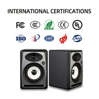 Speaker Monitor Studio Referensi Kelas AB Amplifier Empat Bagian Pengatur HF Input XLR TRS RCA untuk Pencampuran Musik dan Pemantauan Audio