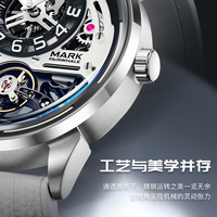 Montre mécanique ajourée pour homme, personnalisable, vente en gros transfrontalière, très populaire, lumineuse, résistante à l'eau, bracelet en caoutchouc FW-6026