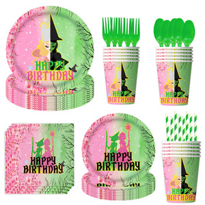 Verjaardagsfeest Decoraties Heks Thema Wegwerp Feestartikelen Servetten Papieren Borden Tafelkleden Feestdecoratie Sets - Product Image 4