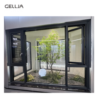Modèle de fenêtre de porte en alliage d'aluminium de couleur bois au design moderne pour villa auvent de sous-sol battant pivotant style ouvert en acier inoxydable