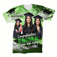T-shirts personnalisés pour la remise des diplômes du lycée, chemises à manches courtes avec noms et photos imprimés, cadeau de remise des diplômes