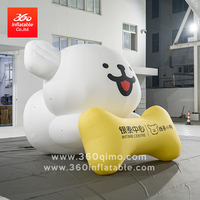 Grande sculpture gonflable 360° en forme de chien avec logo personnalisé, personnage de chien en peluche pour la décoration des centres commerciaux et des festivals